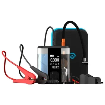 Powerology 8800Mah Jump Start Air Compressor - Black
